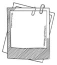 Blank picture template. Attached photo frame doodle