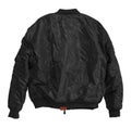 Blank Pilot bomber jacket black color back view