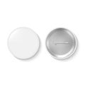 Blank pinback button or white round badge