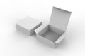 Blank pinch lock paper box for branding. 3d render illustration.