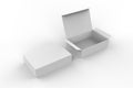 Blank pinch lock paper box for branding. 3d render illustration.