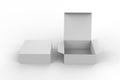 Blank pinch lock paper box for branding. 3d render illustration.
