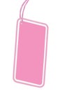 Blank Pink Cardboard Sale Tag Empty Price Label Pricetag Badge Isolated Macro Closeup Vertical Copy Space