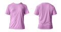 Blank pink clean t-shirt mockup, isolated, front view. Empty tshirt model mock up. Clear fabric cloth for football or style outfit Royalty Free Stock Photo