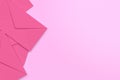 Blank Pink Envelopes on Pink Background, 3D Rendering Royalty Free Stock Photo