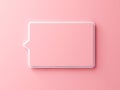 Blank pink info speech bubble index sign or social media notification pop up sign pin icon on pink Royalty Free Stock Photo