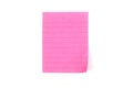 Blank pink post note paper sticker with line on white background Royalty Free Stock Photo