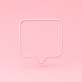 Blank pink speech bubble pin on pink pastel color background