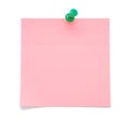 Blank pink sticky note Royalty Free Stock Photo