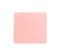 Blank pink sticky note on white background, top view Royalty Free Stock Photo