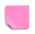 Blank pink sticky note on white background, top view Royalty Free Stock Photo