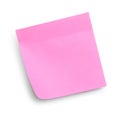 Blank pink sticky note on white background Royalty Free Stock Photo