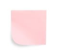 Blank pink sticky note on white background, top view Royalty Free Stock Photo