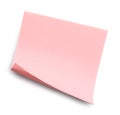 Blank pink sticky note on white background, top view Royalty Free Stock Photo