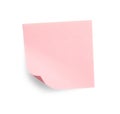 Blank pink sticky note on white background, top view Royalty Free Stock Photo