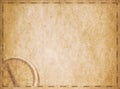 Blank pirates map background. Royalty Free Stock Photo