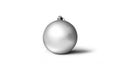 Blank plain White Matte Christmas Ball Mock-Up template isolated on white background. Royalty Free Stock Photo