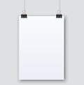 Blank plain white paper page with shadow