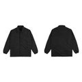 Blank plain windbreaker jacket black color front and back side view isolated on white background. ready for your mock up Royalty Free Stock Photo