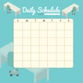blank daily planner template design. Vector illustration decorative design Royalty Free Stock Photo