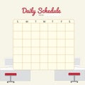 blank daily planner template design. Vector illustration decorative design Royalty Free Stock Photo