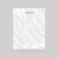 Blank plastic bag mock up . Empty white polyethylene pac