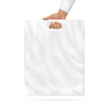 Blank plastic bag mock up holding in hand Royalty Free Stock Photo