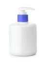 Blank plastic bottle of liquid soap with pump dispenser