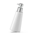 Blank plastic bottle with metallic pump dispenser for hand wash, soap, sanitizer for branding Royalty Free Stock Photo