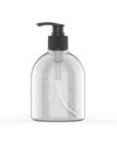 Blank Plastic Bottle with Pump Dispenser for hand wash, soap, sanitizer For Branding, 3d render illustration.