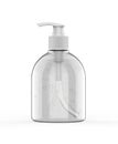 Blank Plastic Bottle with Pump Dispenser for hand wash, soap, sanitizer For Branding, 3d render illustration.