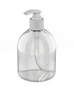 Blank Plastic Bottle with Pump Dispenser for hand wash, soap, sanitizer For Branding, 3d render illustration.