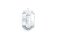 Blank plastic bottle in transparent shrink wrap mock up isolated