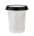Blank plastic dairy container. Tub Bucket Container For Dessert, Yogurt isolated white clipping path