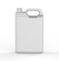 Blank  Plastic JerryCan With Handle On White Background For Branding And Mock up, 3d Illustration, Royalty Free Stock Photo