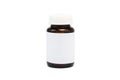 Blank plastic medicine bottle on white background Royalty Free Stock Photo