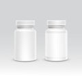 Blank Plastic Packaging Bottle with Cap for Pills Vector on Background Royalty Free Stock Photo
