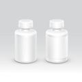 Blank Plastic Packaging Bottle with Cap for Pills Vector on Background Royalty Free Stock Photo