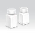 Blank Plastic Packaging Bottle with Cap for Pills Vector on Background
