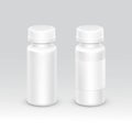 Blank Plastic Packaging Bottle with Cap for Pills Vector on Background