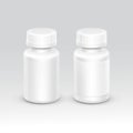 Blank Plastic Packaging Bottle with Cap for Pills Vector Isolated on Background Royalty Free Stock Photo
