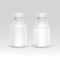 Blank Plastic Packaging Bottle with Cap for Pills Vector Isolated on Background Royalty Free Stock Photo