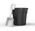 Blank Plastic Sand Pail & Shovel Set For branding and mock up.