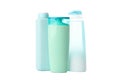 Blank plastic shampoo or lotion bottles isolated on background Royalty Free Stock Photo