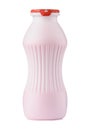 Blank plastic yogurt bottle with foil cap closed clean new closed isolated