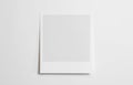 Blank polaroid photo frame with soft shadows tape isolated on white paper background as template for graphic designers Royalty Free Stock Photo