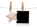 Blank polaroid photo frame with Star Royalty Free Stock Photo