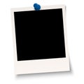 Blank polaroid with pin needle Royalty Free Stock Photo