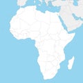 Blank Political Africa Map vector illustration with countries in white color.