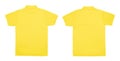 Blank Polo shirt color yellow front and back view